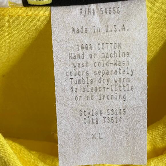 Vtg 80s 90s Two Potato Button Down Tie Back Short Sleeve Maxi Dress XL Yellow - Picture 16 of 16